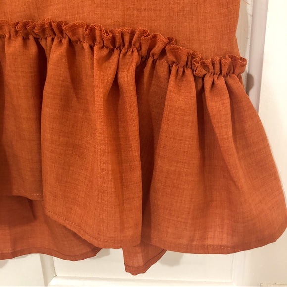SHEIN Rust Orange Peplum Top - Picture 2 of 3